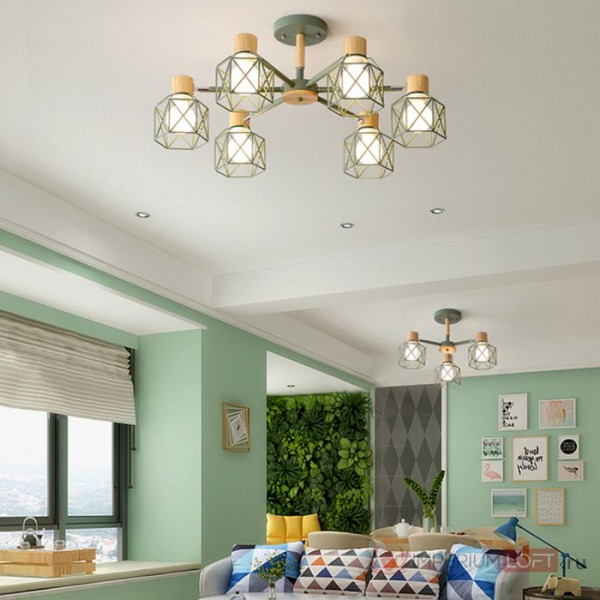 Потолочная люстра CORF B3 Green 6 lamps от ImperiumLoft