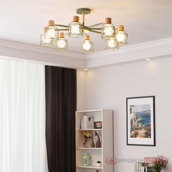 Потолочная люстра CORF B3 Green 8 lamps от ImperiumLoft