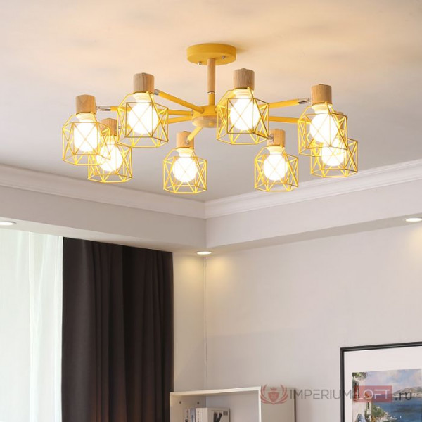 Потолочная люстра CORF B3 Yellow 8 lamps от ImperiumLoft