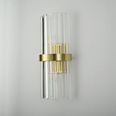 Бра Odeon Clear Glass Gold metal Wall Lamp