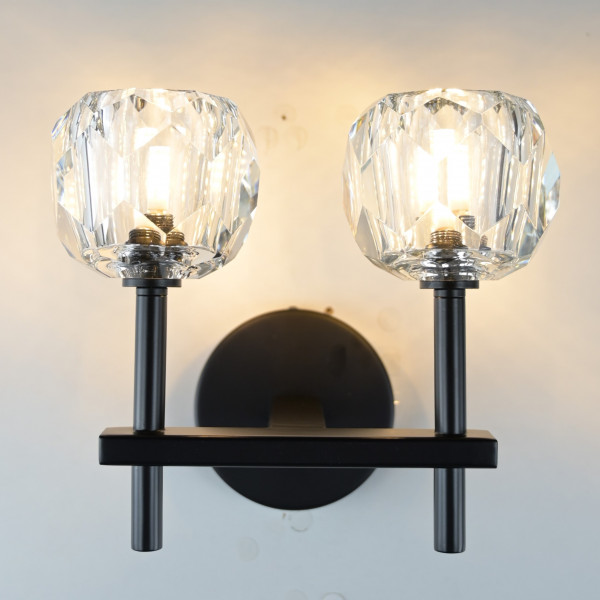 Бра Boule de Cristal Double Sconce Brass Черный от ImperiumLoft