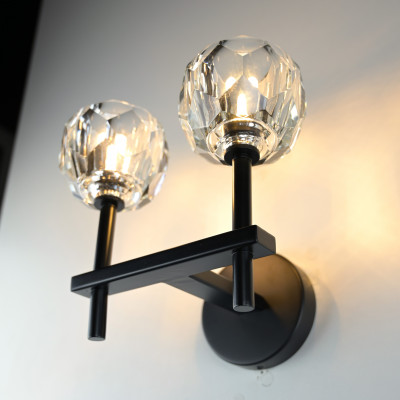 Бра Boule de Cristal Double Sconce Brass Черный