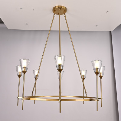 Люстра на штанге TORCHE DE VERRE Round Chandelier 8