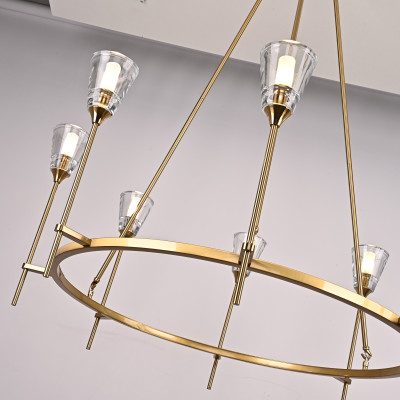 Люстра на штанге TORCHE DE VERRE Round Chandelier 8