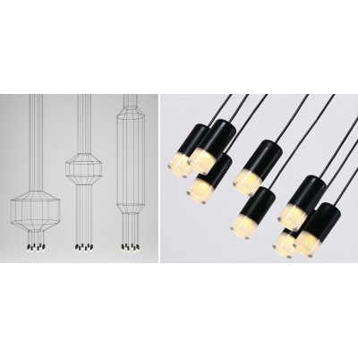 Подвесной светильник Via Wireflow Chandelier polyhedral 0374 Suspension lamp