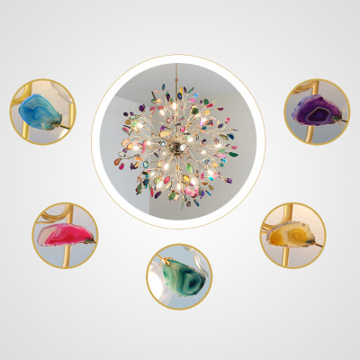 Люстра на штанге AGATE 8 L12 Multicolor