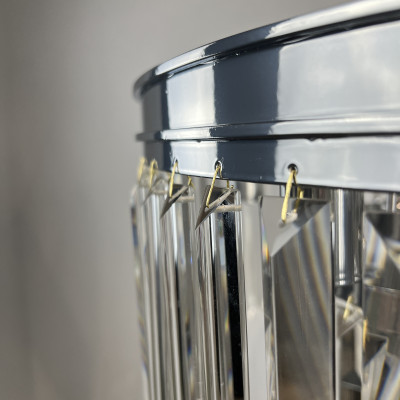 Подвесная люстра RH 1920S ODEON CLEAR GLASS FRINGE 3-TIER CHANDELIER chrome