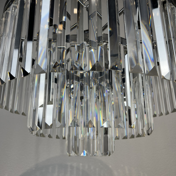 Люстра RH 1920S ODEON CLEAR GLASS FRINGE 3-TIER CHANDELIER chrome от ImperiumLoft