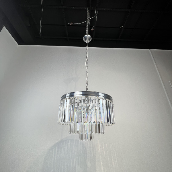 Люстра RH 1920S ODEON CLEAR GLASS FRINGE 3-TIER CHANDELIER chrome от ImperiumLoft