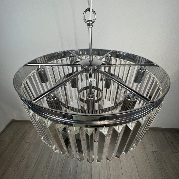 Люстра RH 1920S ODEON CLEAR GLASS FRINGE 3-TIER CHANDELIER chrome от ImperiumLoft