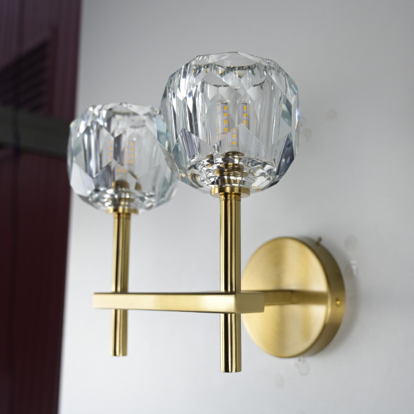 Бра Boule de Cristal Double Sconce Brass от ImperiumLoft