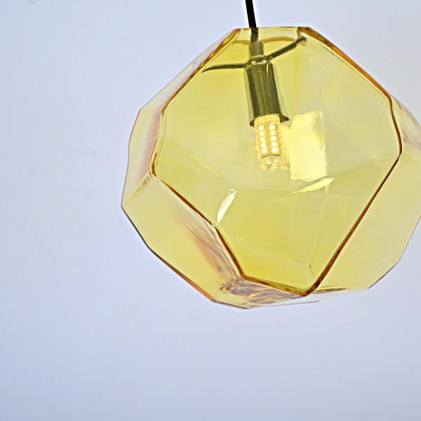 Подвесной светильник Color Ice Cube Pendant JEVIO 1 Янтарный от ImperiumLoft