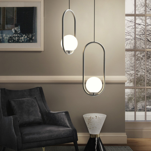 Подвесной светильник Matthew McCormick hoop 40 Silver MILA Pendant от ImperiumLoft