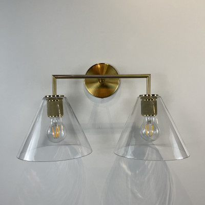 Бра RH Utilitaire Funnel Shade Double Sconce Brass