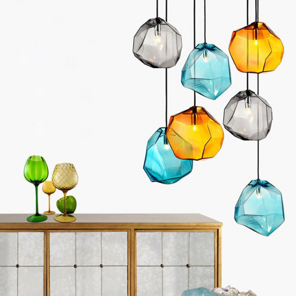 Подвесной светильник Color Ice Cube Pendant JEVIO 1 Серый от ImperiumLoft