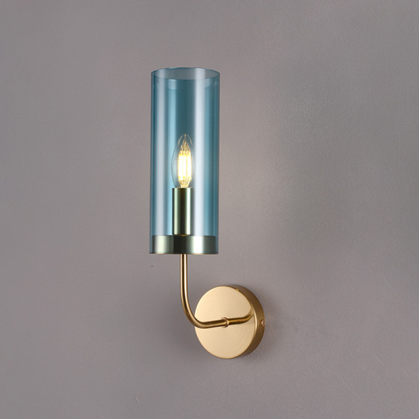 Настенный светильник Agne Blue Glass Tube wall light от ImperiumLoft