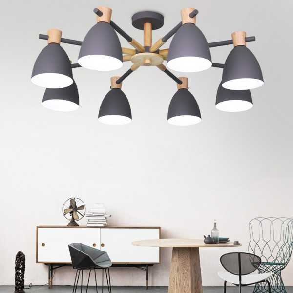 Потолочная люстра FOLKE 8 Gray от ImperiumLoft