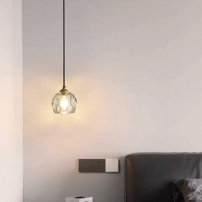 Подвесной светильник Boule De Cristal Single Rod Pendant Brass