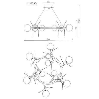 Подвесная люстра Light of MATISSE R D70