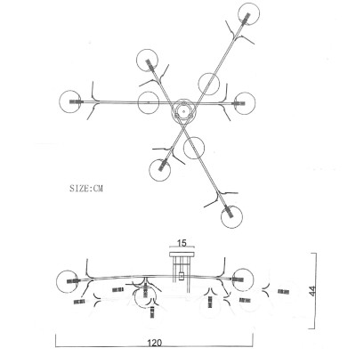 Потолочная люстра Light of MATISSE B D120 Gold Multicolor