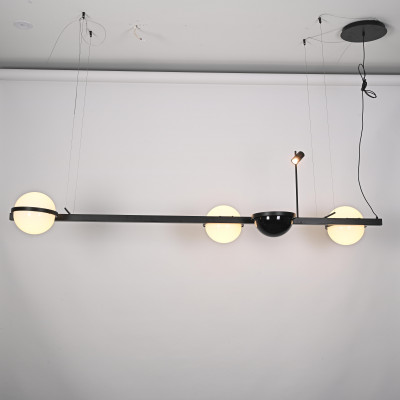 Реечный подвесной светильник PALMA Wall lamp 3 шара + 1 вазон горизонтальная