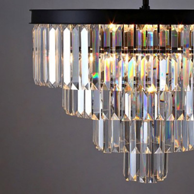 Подвесная люстра RH 1920s Odeon Clear Glass Fringe Chandelier D80
