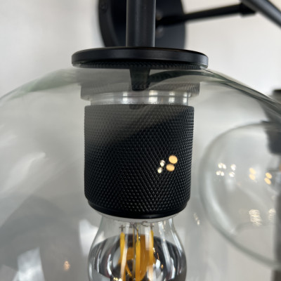 Бра RH Utilitaire Globe Shade Double Sconce Black