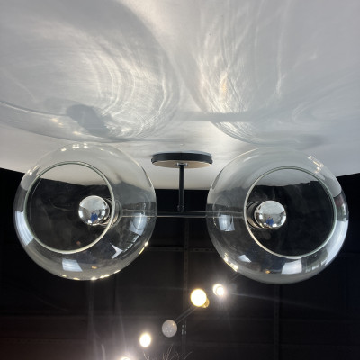 Бра RH Utilitaire Globe Shade Double Sconce Black