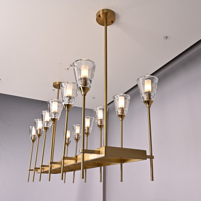 Люстра на штанге TORCHE DE VERRE Linear Chandelier 12