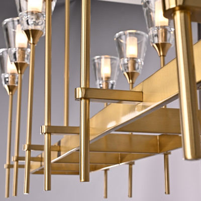 Люстра на штанге TORCHE DE VERRE Linear Chandelier 12