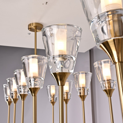 Люстра на штанге TORCHE DE VERRE Linear Chandelier 12