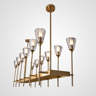 Люстра на штанге TORCHE DE VERRE Linear Chandelier 12