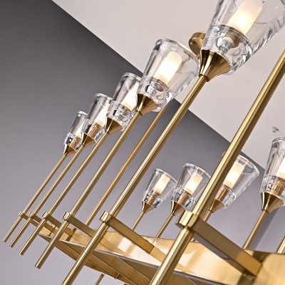 Люстра на штанге TORCHE DE VERRE Linear Chandelier 12