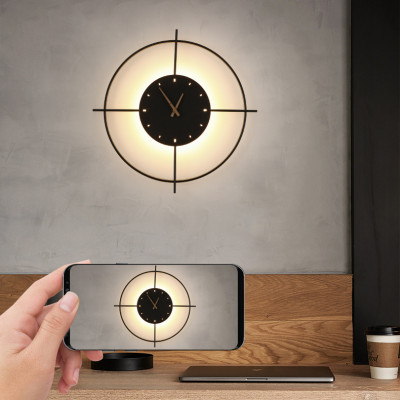 Настенные часы NINNA Black 3000К