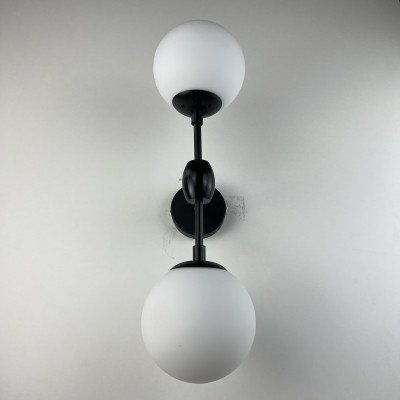 Бра Modo 2 Globes Black and white glass