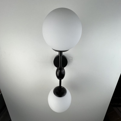 Бра Modo 2 Globes Black and white glass