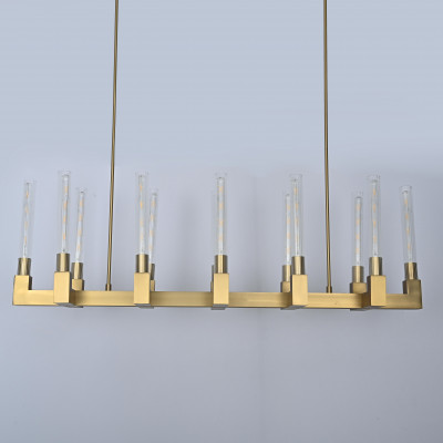 Люстра на штанге CANELLE Linear Chandelier 12 Modern Brass