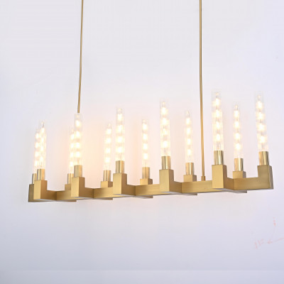 Люстра на штанге CANELLE Linear Chandelier 12 Modern Brass
