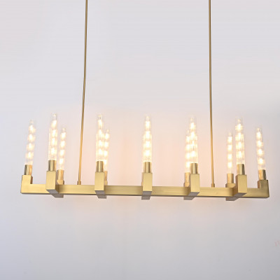 Люстра на штанге CANELLE Linear Chandelier 12 Modern Brass