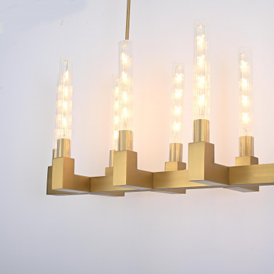 Люстра на штанге CANELLE Linear Chandelier 12 Modern Brass