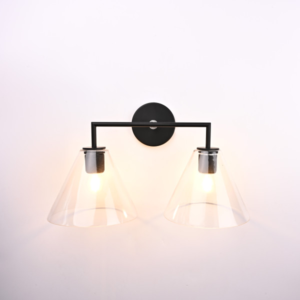 Бра RH Utilitaire Funnel Shade Double Sconce Black Бра RH Utilitaire Funnel Shade Double Sconce Black