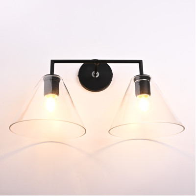 Бра RH Utilitaire Funnel Shade Double Sconce Black
