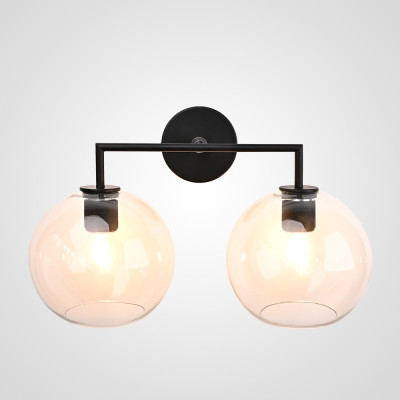 Бра RH Utilitaire Globe Shade Double Sconce Black