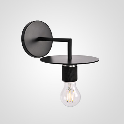 Бра RH Utilitaire Knurled Disk Shade Sconce Black