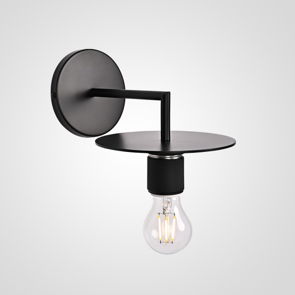 Бра RH Utilitaire Knurled Disk Shade Sconce Black