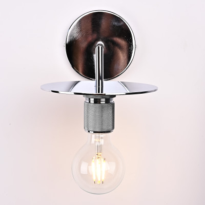 Бра RH Utilitaire Knurled Disk Shade Sconce Silver