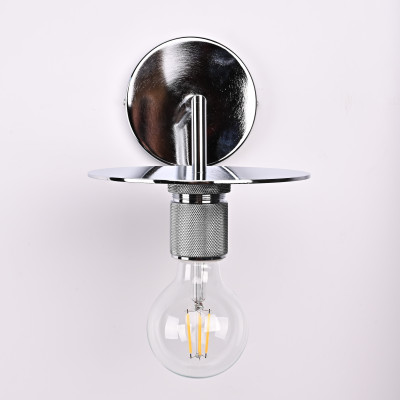 Бра RH Utilitaire Knurled Disk Shade Sconce Silver