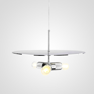 Люстра RH Utilitaire Disk Triple Pendant Silver