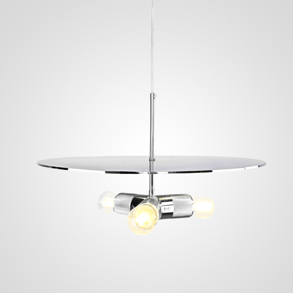 Люстра RH Utilitaire Disk Triple Pendant Silver