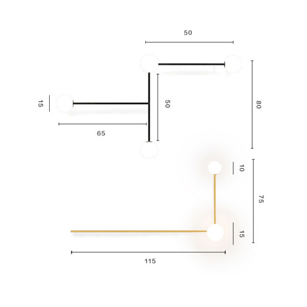 Настенный светильник LINES 2 Black